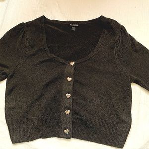 NWOT TORRID Heart Button Front Crop Cardigan Size 1X